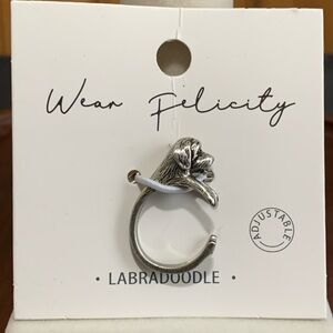 NWT Wear Felicity silver tone labradoodle ring-adjustable